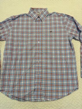 Southern Point Co. The Hadley Shirt Long Sleeve Light Blue Plaid Men’s Size M